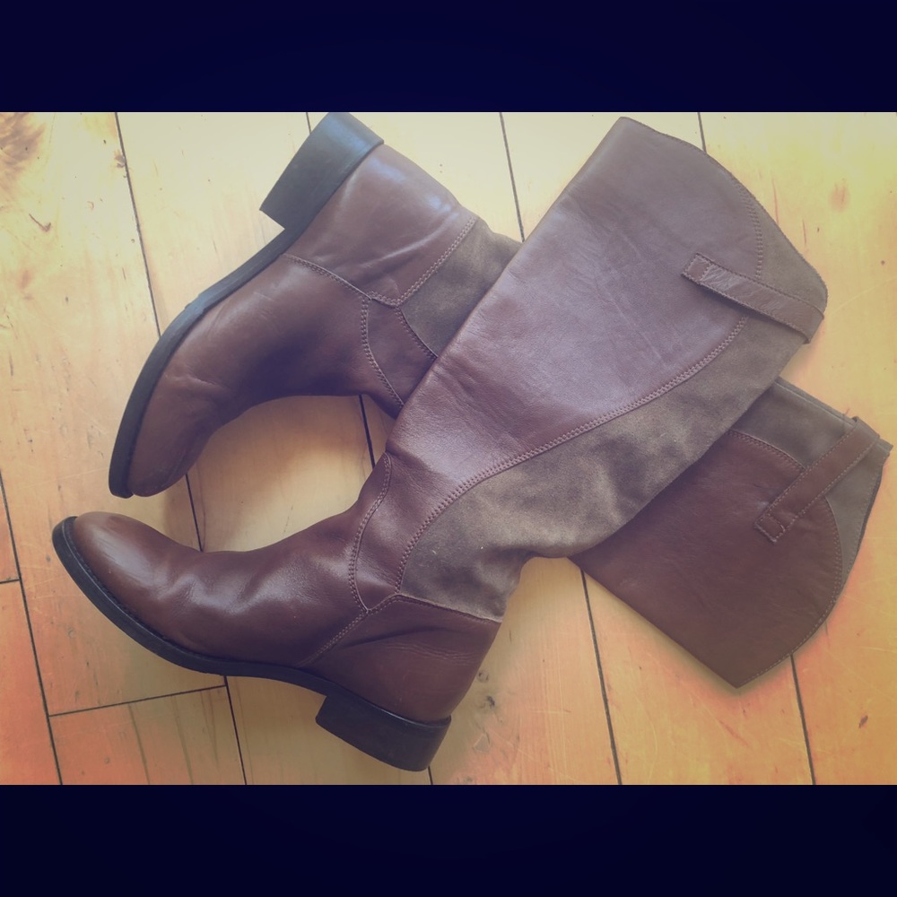 Brown Suede and leather Gomma Davis boots